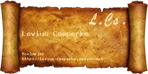 Levius Cseperke névjegykártya
